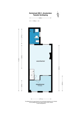 Floor plan - Kerkstraat 260-1, 1017 HA Amsterdam 